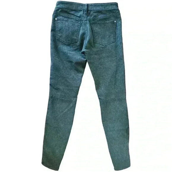 Anthropologie Pilcro & The Letterpress Green Jacquard MOTO Ankle Zip Pants, s 25 - Picture 3 of 5